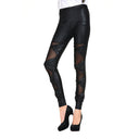 Chic Women's Leggings with Transparent Details and Knot Accents