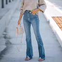 Stylish High-Waisted Flared Jeans for Women