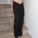Chic High-Waist Palazzo Pants with Pleats for Women