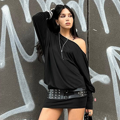 Women's Off-Shoulder Dress with Side Ruching
