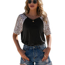 Animal Print Women's T-Shirt with American Neckline