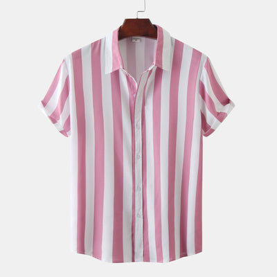 Chic Women's Striped Short Sleeve Blouse