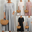 Women's Maxi Dress with Airy Sleeves & Pockets