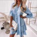 Chic Women's Ruffle Shirt Dress
