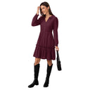 Chic Women's Ruffle Dress with Button Placket