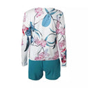Floral Wrap Neck Bodysuit for Women