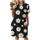 Floral Print Women's Summer Dress with Pockets
