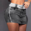 Stylish Women's Denim Mini Skirt with Elasticized Waist
