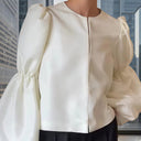 Chic Women's Blouse with Voluminous Puff Sleeves