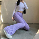 Women's High-Waist Ribbed Flared Leggings