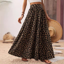 Leopard Print Maxi Skirt with Stretch Waist