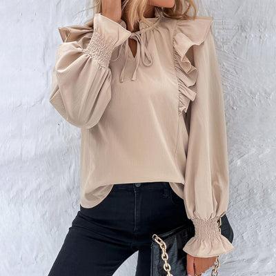 Chic Ruffle Neck Blouse for Women