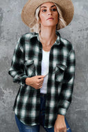 Checked Flannel Shirt for Women with Chest Pockets