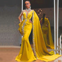 Chic Asymmetrical Evening Dress with Stunning Train