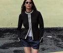 Ladies Blazer Jacket with Lace Accents