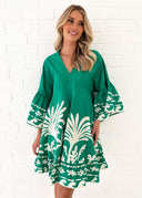 Floral Print Women's Dress with Statement Sleeves