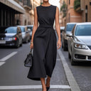 Flowing Maxi Dress with Waist Belt for Women