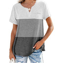Color Block Women's T-Shirt with Neck Label