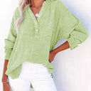 Women's Cotton Blouse with Button Placket