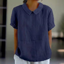 Classic Collar Short Sleeve Women's Blouse