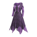 Gothic Lace-Trim Maxi Dress for Women