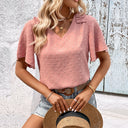 Women's Ruffle V-Neck Blouse for Stylish Elegance