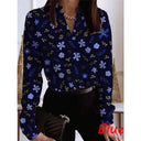 Floral Patterned Women's Blouse with Stylish Cut