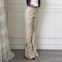 Loose Fit Women's Cargo Pants with Side Pockets