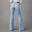 Chic Women's Flared Jeans with Distressed Detail