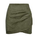 Chic High-Waist Wrap Skirt in Velvety Microfiber