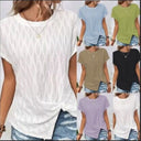 Textured Wave Pattern Women's Cotton Tee