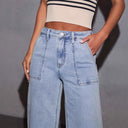 Chic Women’s Boyfriend Jeans with Cuffed Waistband