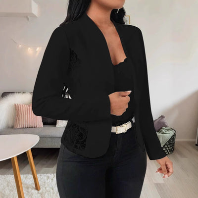 Chic Ladies' Blazer Jacket with Lace Detail
