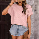 Textured Women's T-Shirt with Drop-Shoulder Sleeves