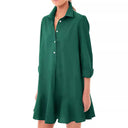 Chic Women's Shirt Dress with Flowy Hem