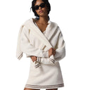 Textured Cotton Women's Hooded Dress