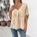 Summer Blouse for Women with Intricate Lacing and Relaxed Fit