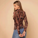 Paisley Print Long-Sleeve Women's Bodysuit