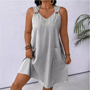 Stylish Women's Dress with Pockets and Thin Straps