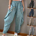 Stylish Women's Summer Pants with Button Design