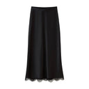 Chic Midi Skirt with Lace Accents