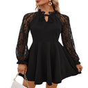 Stylish Women's Lace Sleeve Dress