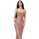 Chic Maxi Dress with Stylish Wrap Design and Spaghetti Straps