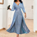 Glittering Maxi Dress with Splendid Split Design