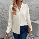 Lace-Detail Women's Blouse with Textured Finish