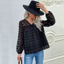 Chic Women's Ruffle Blouse with Sheer Design