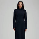 Women's High Neck Ribbed Maxi Dress