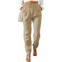 Stylish Women's Pants with Elastic Waist and Pockets