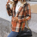 Classic Women's Checked Blazer Jacket in Cozy Fabric