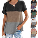 Color Block Women's T-Shirt with Neck Label